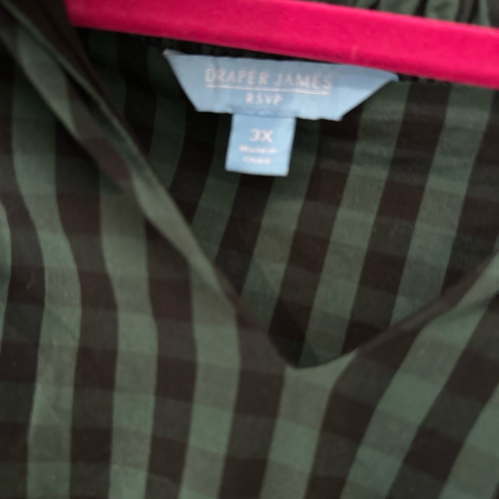 Draper James 3X Green and Black Gingham Dress - Picture 5 of 9